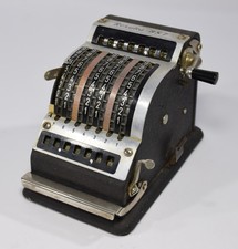 alte RESULTA RECHENMASCHINE Modell BS7 manuell mechanischer Tischrechner vintage