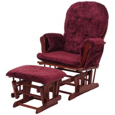 B-Ware Relaxsessel MCW-C76, mit Hocker Chenille 465g/m², bordeaux Gestell dunkel
