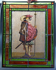 2 alte Bleiglasfenster