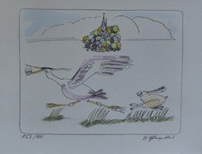 4 heitere Illustrationen von