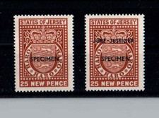 Kanalinseln - States of Jersey - Specimen - Muster - Einzel- + Doppelaufdruck
