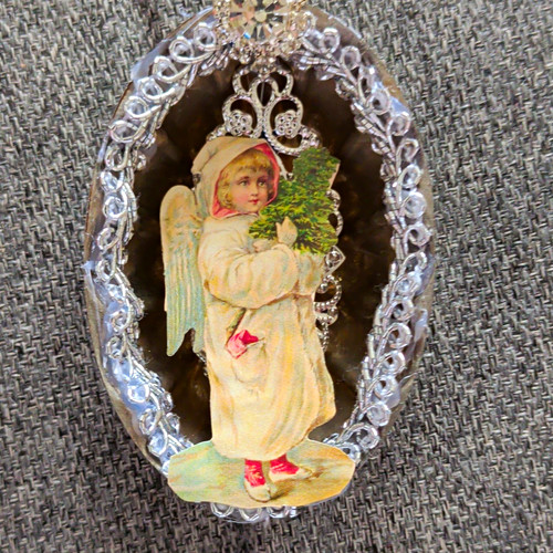 Christbaumschmuck oval metall - christbaumschmuck,