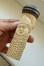 Alter antiker schöner Griff / Knauf für Spazierstock aus Bein Sammler selten