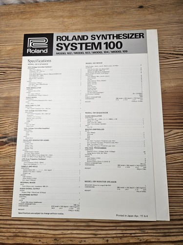 Rar vintage roland system - roland, 100