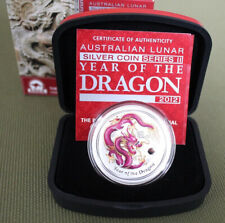 Lunar II 2012 Drache 1 OZ violett farbig Silbermünze Coin Show Special Brisbane