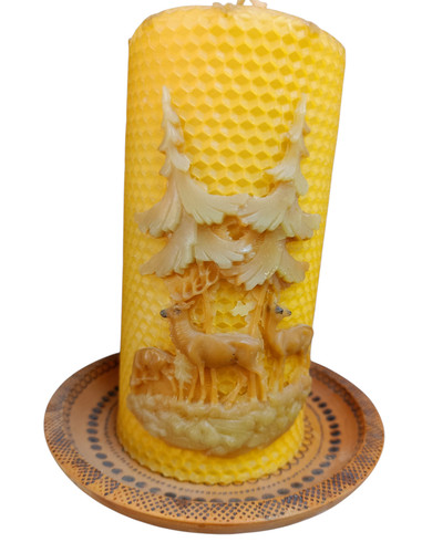 Bienenwachskerze mit hirschen - mit,