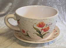 XXL Keramik Kaffeetasse Blumentopf Tasse Blumenübertopf Übertopf Vase Blumenvase