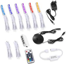 LED Glaskantenbeleuchtung 6er Set - RGB Farbwechsel, Fernbedienung,Vitrinenlicht