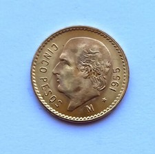 5 Pesos Goldmünze Centenario Gold Peso Hidalgo Mexiko 1955