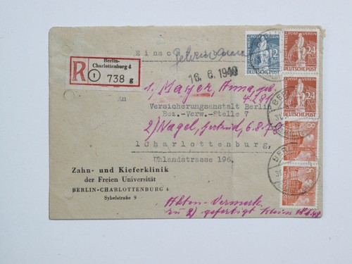 Berlin 1949 ortsbrief - berlin, r-ortsbrief