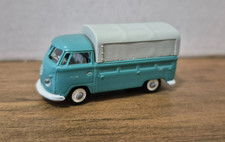 Schuco VW T1 Bus Bulli Transporter Pritsche mit Plane blau 1:87