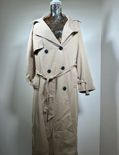 ONLY Damen Trenchcoat Beige Tannin Gr. M Klassisch Elegant Knopf Langarm Mantel