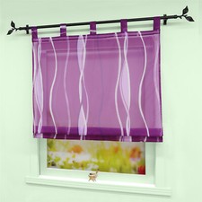 Raffrollo mit Schlaufen Raffgardinen Wellen Fenstergardine Modern Vorhang Küche