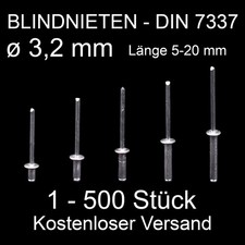 Blindnieten Alu Stah 3,2mm