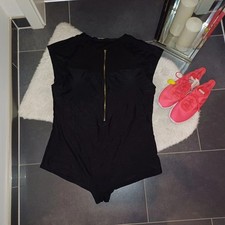 Neu badeanzug schwarz body Übergröße 3XL 4XL stretch gefüttert Einteiler Top