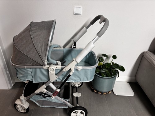 Neuer kinderwagen türkis - neuer, türkis/grau