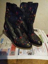 Damen Stiefelletten Blau Bund