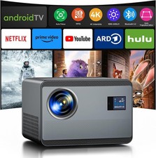 Beamer 4K mit Netflix, 1000 ANSI Lumen Beamer Autofokus/Trapezkorrektur