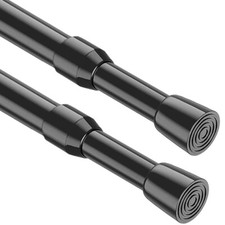 Gardinen Stange Klemmstangen Set 2 Stück 60-100 cm 13mm Schwarz