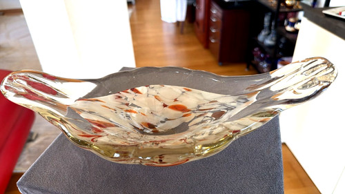 Große schwere glas schale - große,