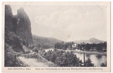 AK Bad Münster am Stein 1918 Blick v. Geländeweg zur Gans Rheingrafenstein Burg