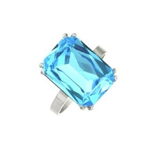 Magnetix Magnet Ring 5441  blauer Kristall (13mm ) Magnetschmuck