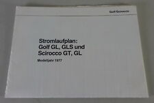 Elektrischer Schaltplan VW Golf 1/I GL, GLS & Scirocco 1/I GT, GL Mj. 1977