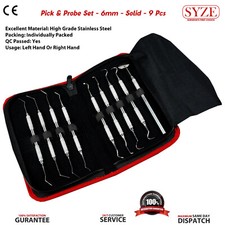 Dental Pick & Probe Zahnreinigungswerkzeuge Zahnstein Plaque Flos Entferner + Spiegel