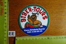 Alter Aufkleber Sport Kanufahrten BIBER-TOURS Kanu-Erlebnis-Touren Stadt Hamburg