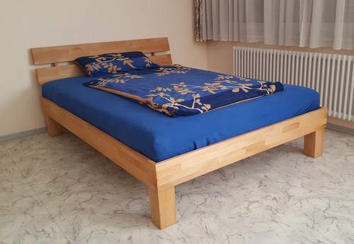 Doppelbett kernbuche massiv - kernbuche,