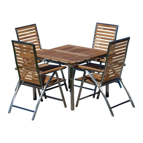 Gartengarnitur edelstahl teak - edelstahl,
