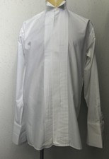 70er Jahre Herren weißes Smoking Abendhemd Flügelkragen Vintage 38-40 Medium "