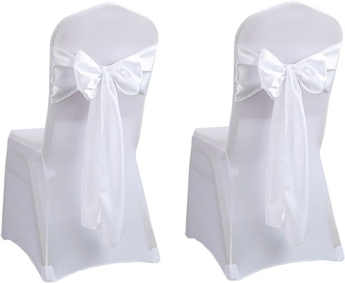 Stuhlhussen weiß polyester - 2x,