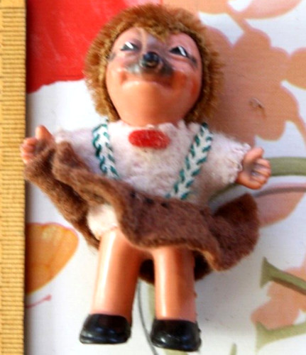 Puppe ddr mecki igel - frau, 7cm