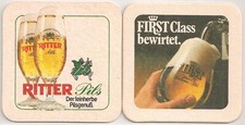 Dortmunder Ritter Pils - alter Bierdeckel "First Class bewirtet."