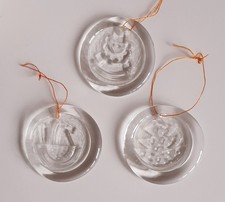 3 Vintage Glasanhänger Weihnachtsbaum Fensterschmuck aus Dänemark Skandi-Style