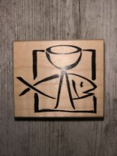 1  Stempel Konfirmation Kommunion Butterer Knorr Prandell Fisch Kelch Holz