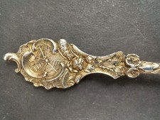 Antiker Vorlege Löffel in 800er Silber Vergoldet Spinnenmotiv