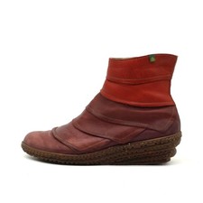 El Naturalista Damen 926 Stiefelette Rot Leder Komfort Stiefeletten EU 39