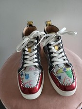 CHRISTAN LOUBOUTIN Sneakers Gr 39  Pailletten Glitzer Silber Gold Hingucker