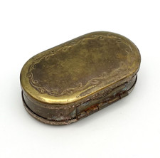 Antike Deckeldose Jugendstil Spiegel Schmuckbox Messing Vintage Schatulle #3051