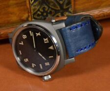 UHRENARMBAND 26 24 22 NIEBLA 3 BLAU ECHT LEDER VINTAGE BAND FÜR PANERAI MA STRAP