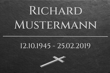 Grabstein Gedenktafel Gedenkplatte Gedenkstein aus Schiefer Kreuz 02