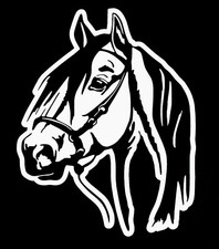 Auto Aufkleber Heckscheibe PKW Fahrzeug Pferd Weiß Sticker Emblem Tuning P98