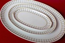 Thomas Medaillon 3 ovale Platten abstrakt ocker-schwarz vintage