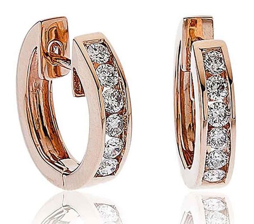 Diamant huggie creolen für - diamant,