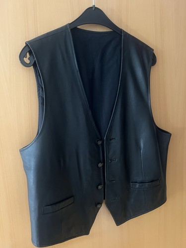 Leder weste schwarz - leder, größe
