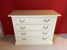 Tonin Casa Sideboard Creme Lack Massivholz mit Vier Laden