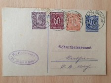 Beleg Dienstpost DR Ganzsache mit ZuF Forst Amt St. Johann in Urach 1922