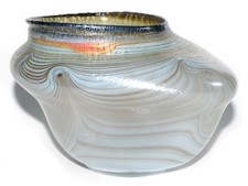 Eisch außergewöhnliche Studioglas Glas Kunst Vase mit Fenicio-Muster 1979 14 cm